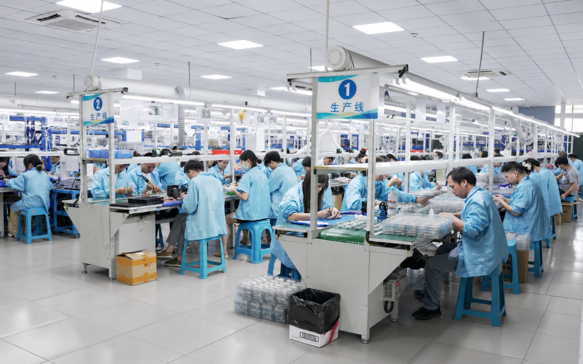 Dedicated open-ear production lines